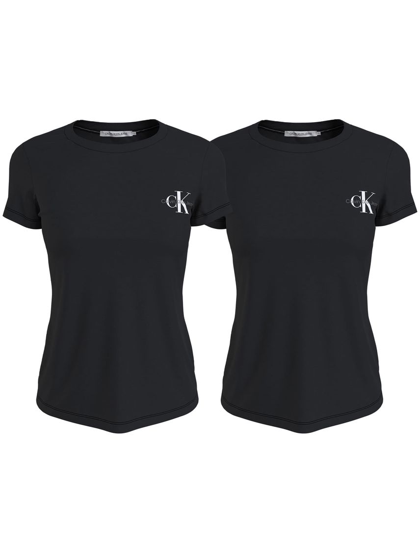 Pack Negro De 2 Camiseta Corte Slim Y Diseño Mo