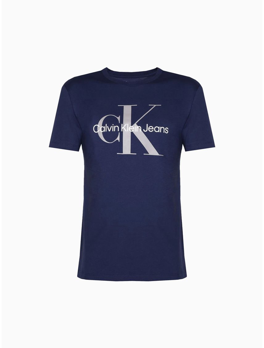 Camiseta azul con monograma