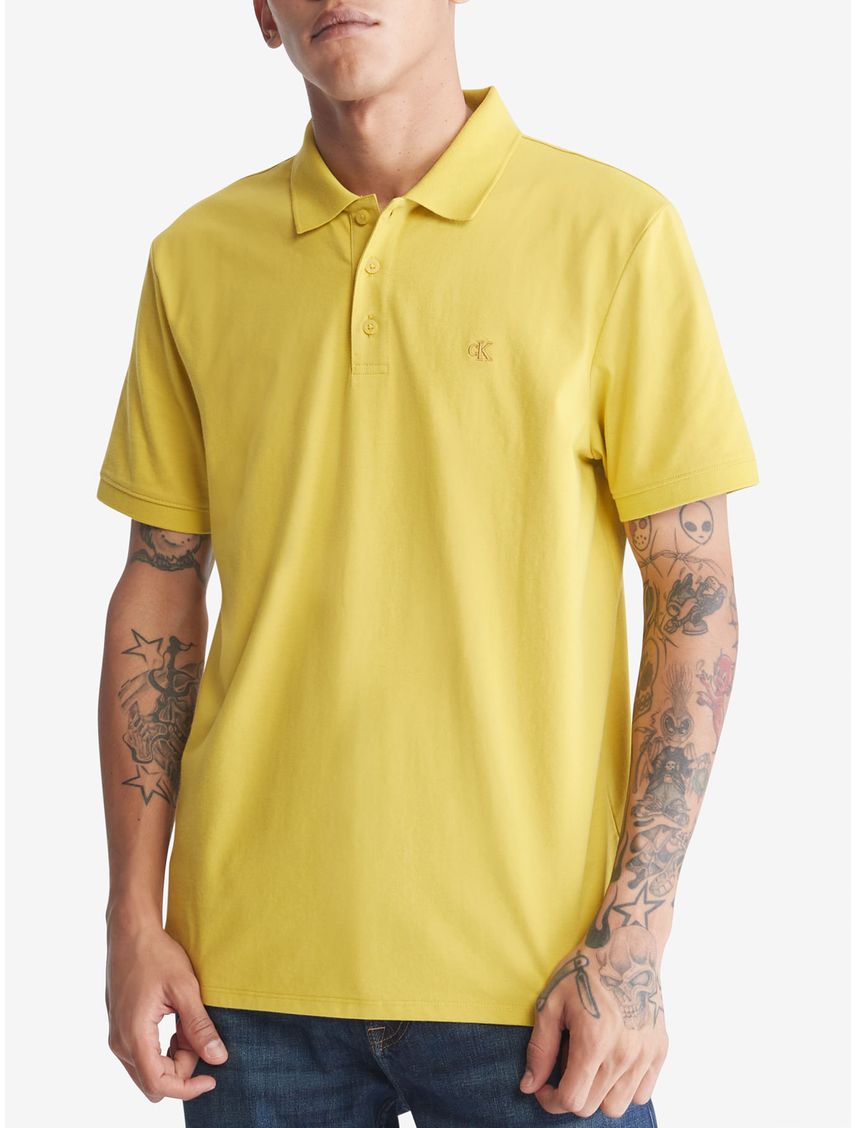 Polo Smooth Cotton Hombre Amarillo Calvin Klein