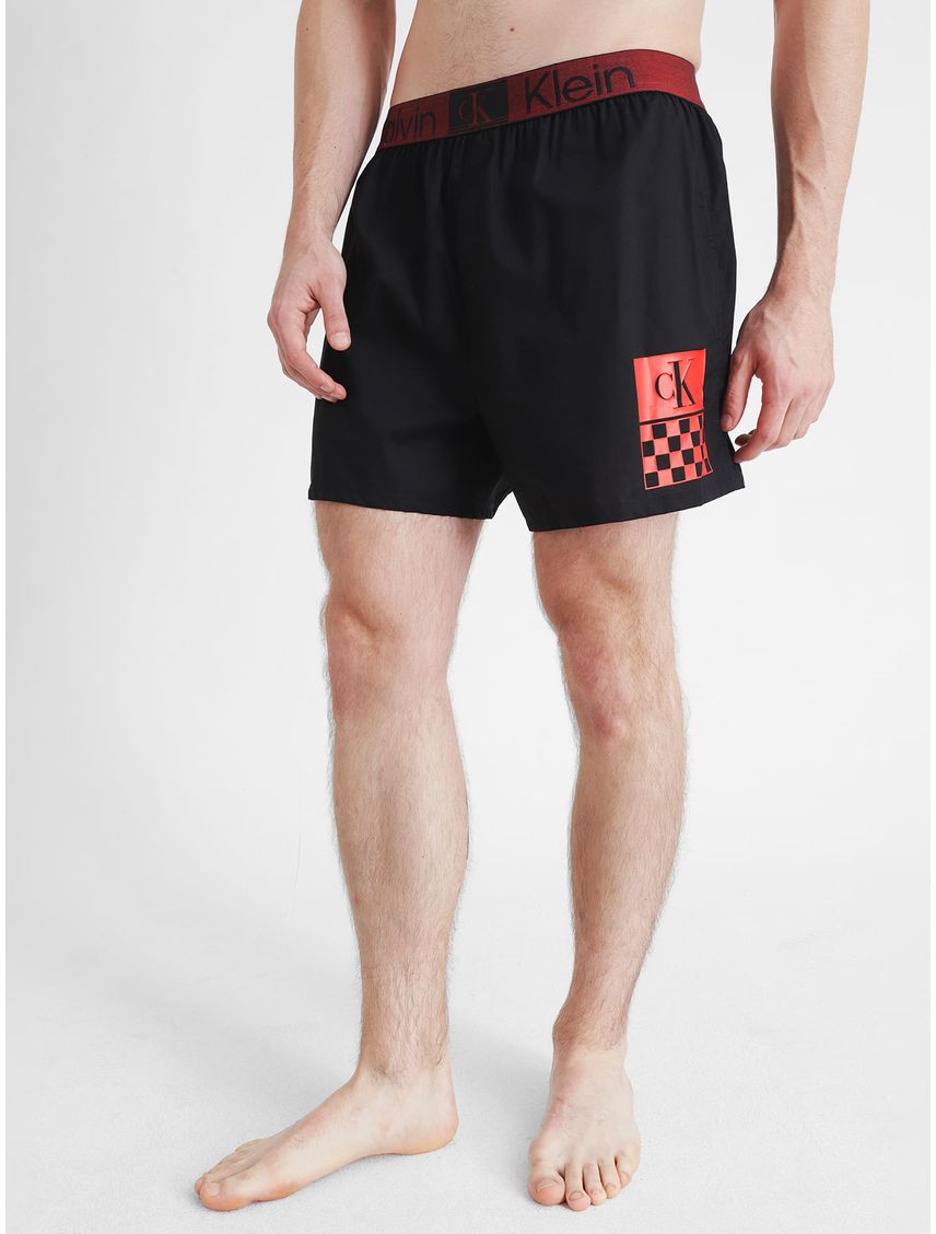 Boxer Suelto De Tela Con Logo Para Hombre