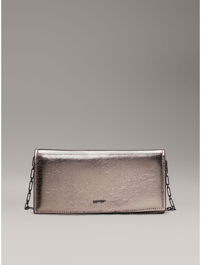 Mini gris bolso cruzado metálico