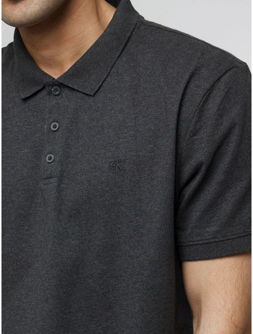 Polo De Algodón Hombre Negro Calvin Klein