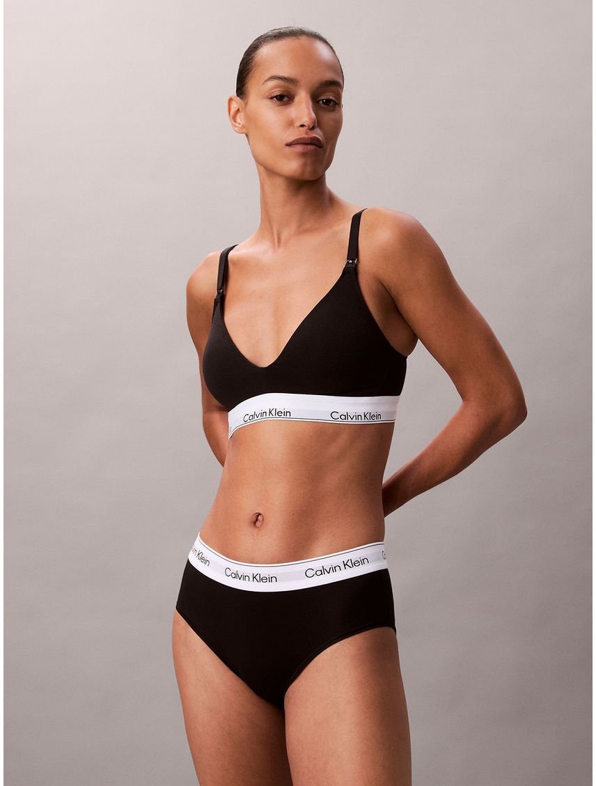 Corpiño negro con forro ligero de lactancia - Icon Cotton Modal