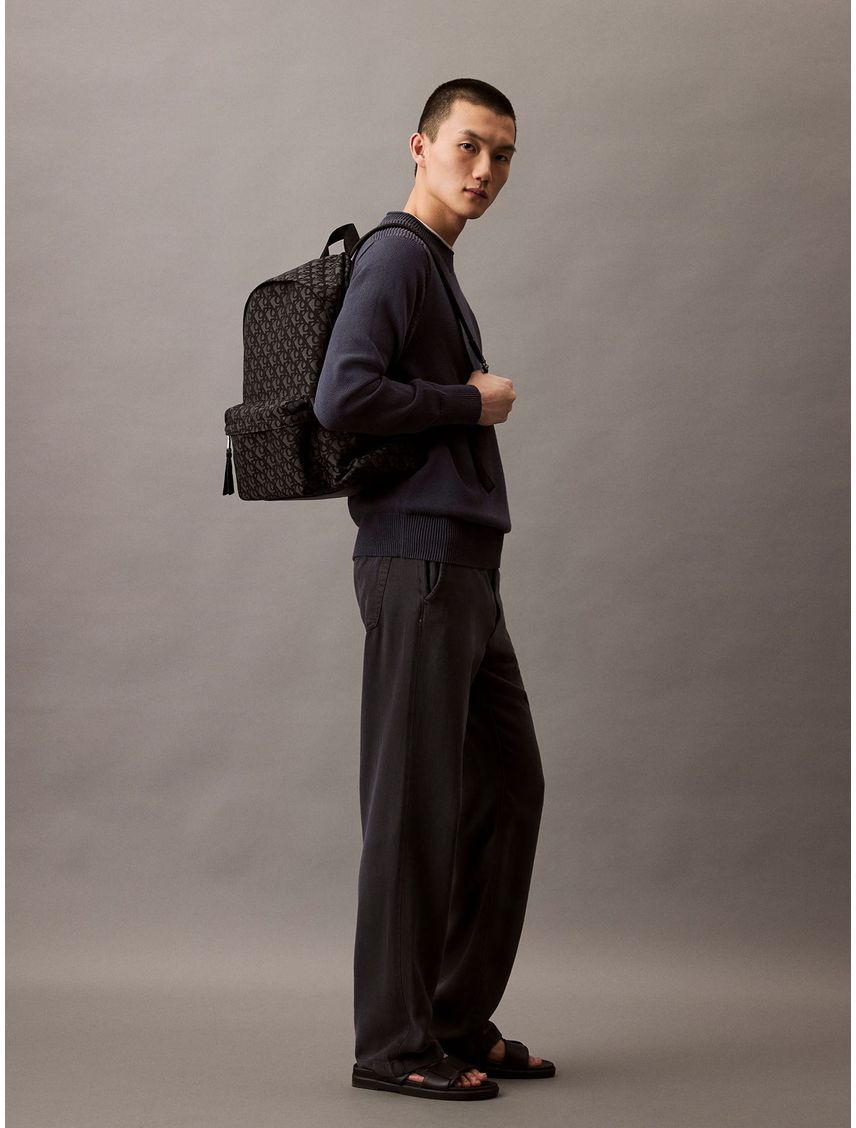 Morral negro de jacquard con logo