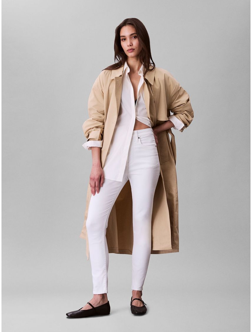 Jeans blanco skinny de talle alto