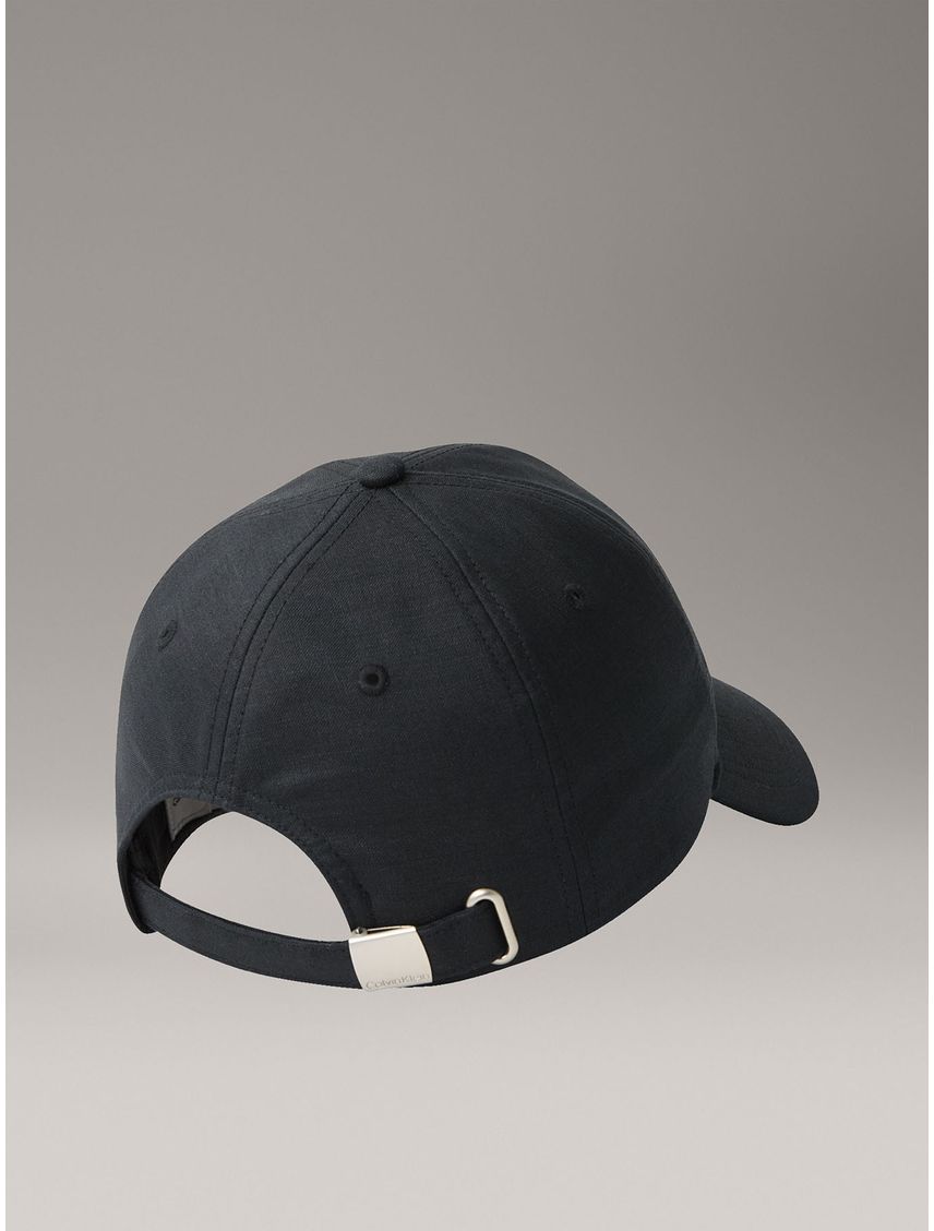 Gorra negra de lino con logo