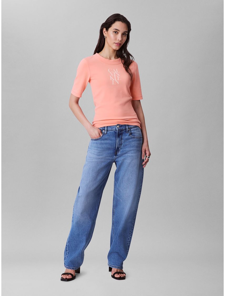 Camiseta beige de algodón con logotipo