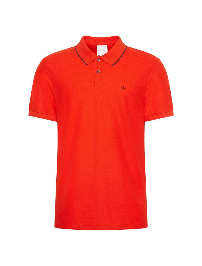 Polo rojo de manga corta en tejido piqué