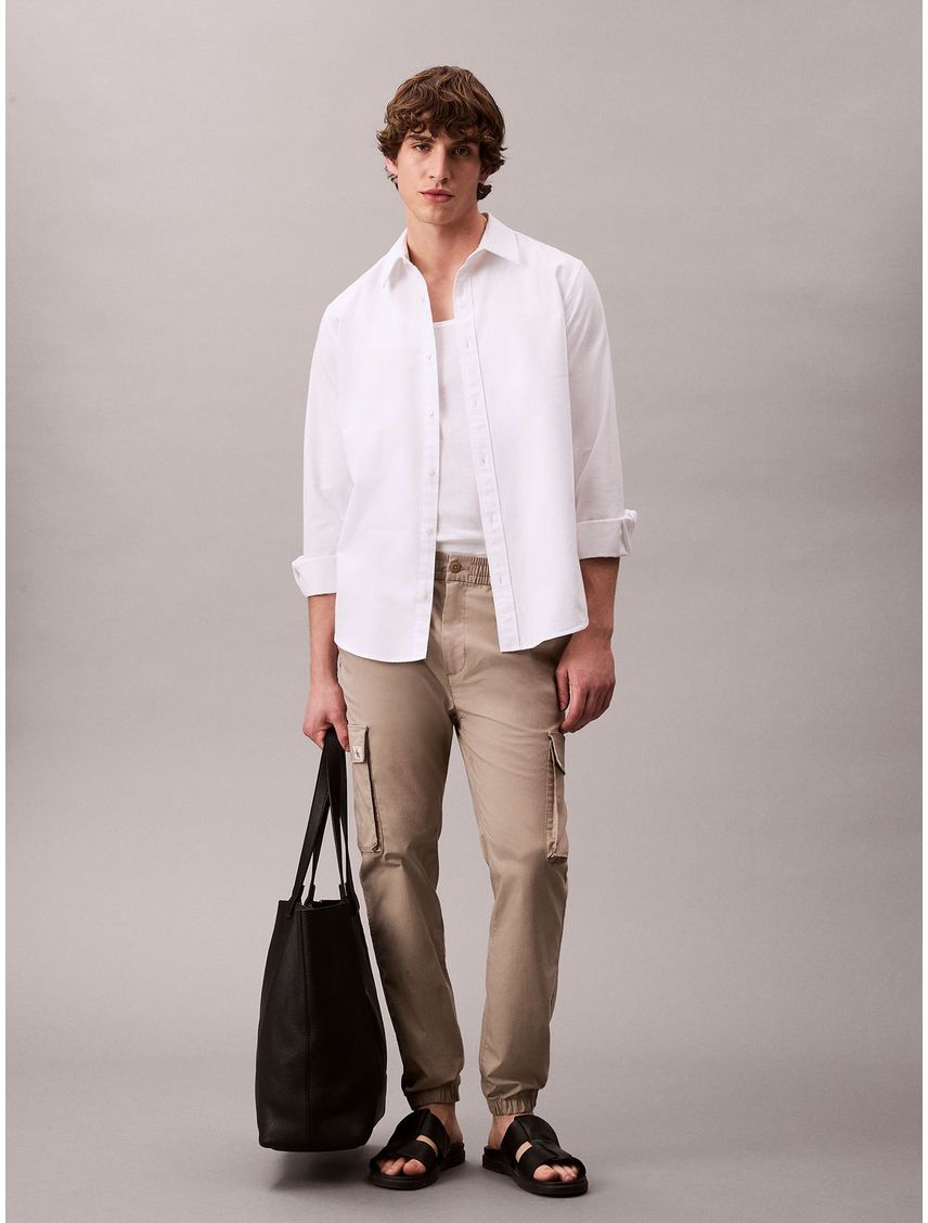 Pantalones beige cargo skinny de ripstop