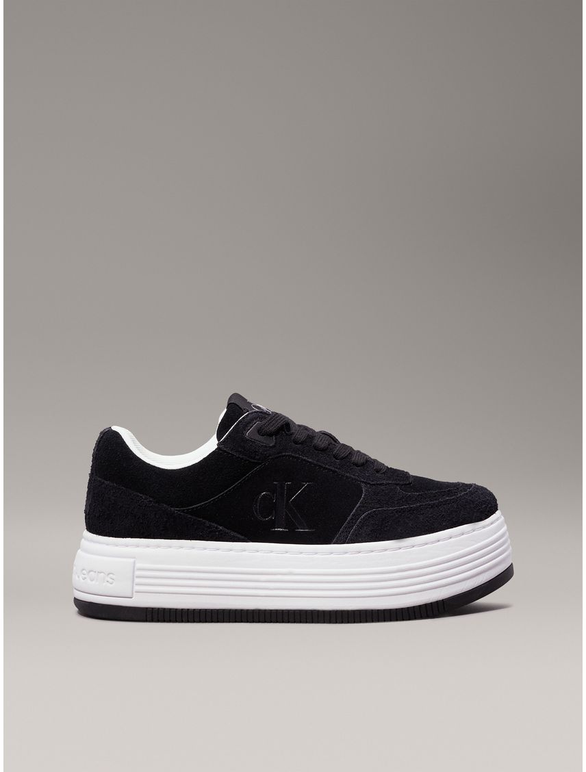 Tenis multicolor de ante de plataforma