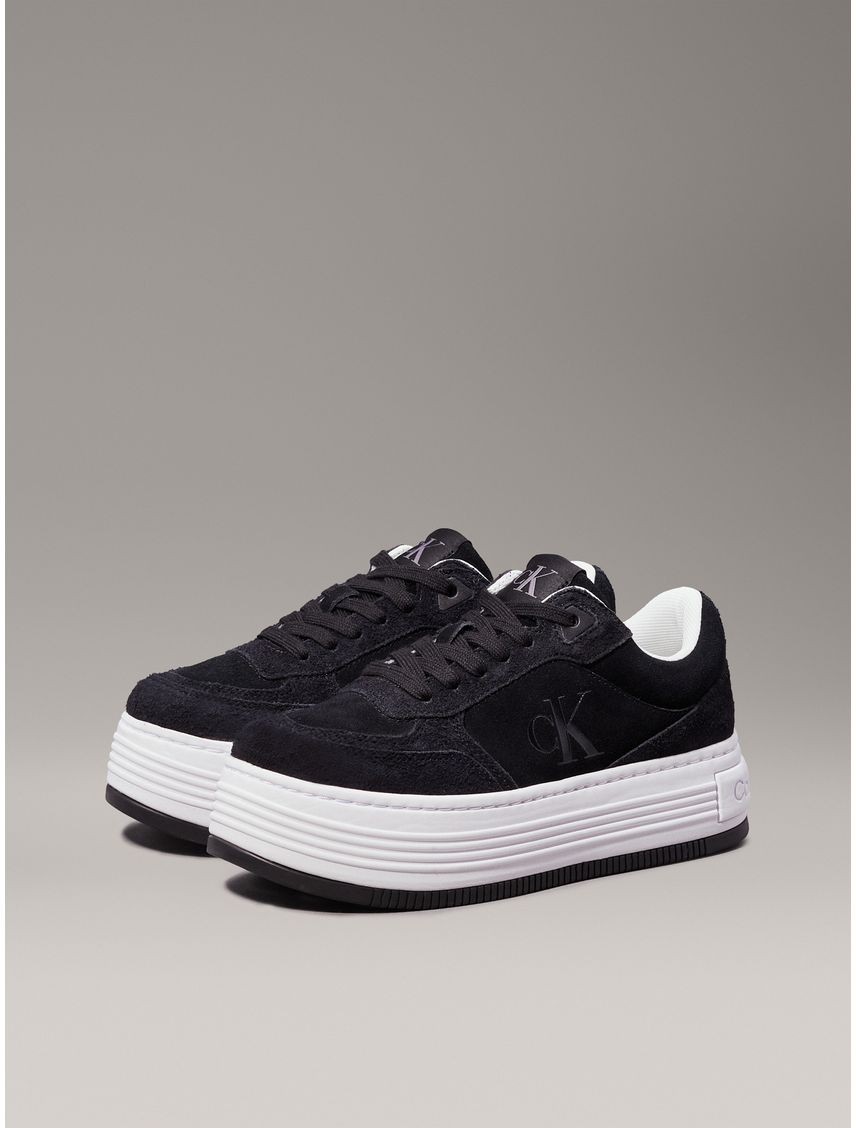 Tenis multicolor de ante de plataforma