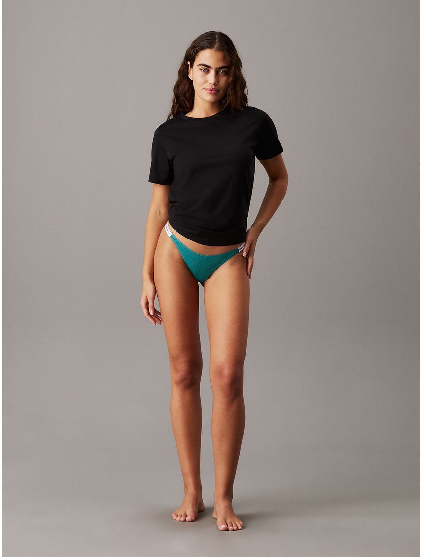 Tanga celeste e encaje - moern logo with lace