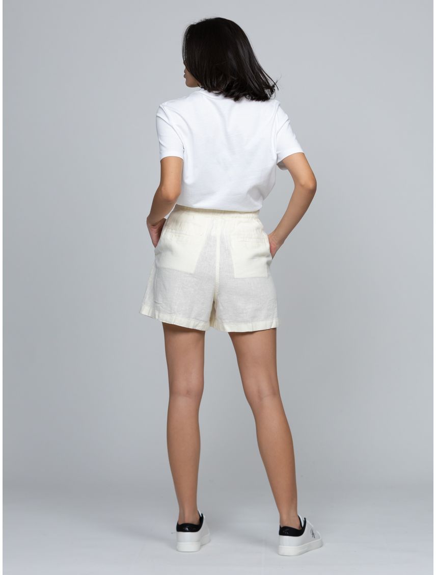 Pantaloneta beige cargo de lino