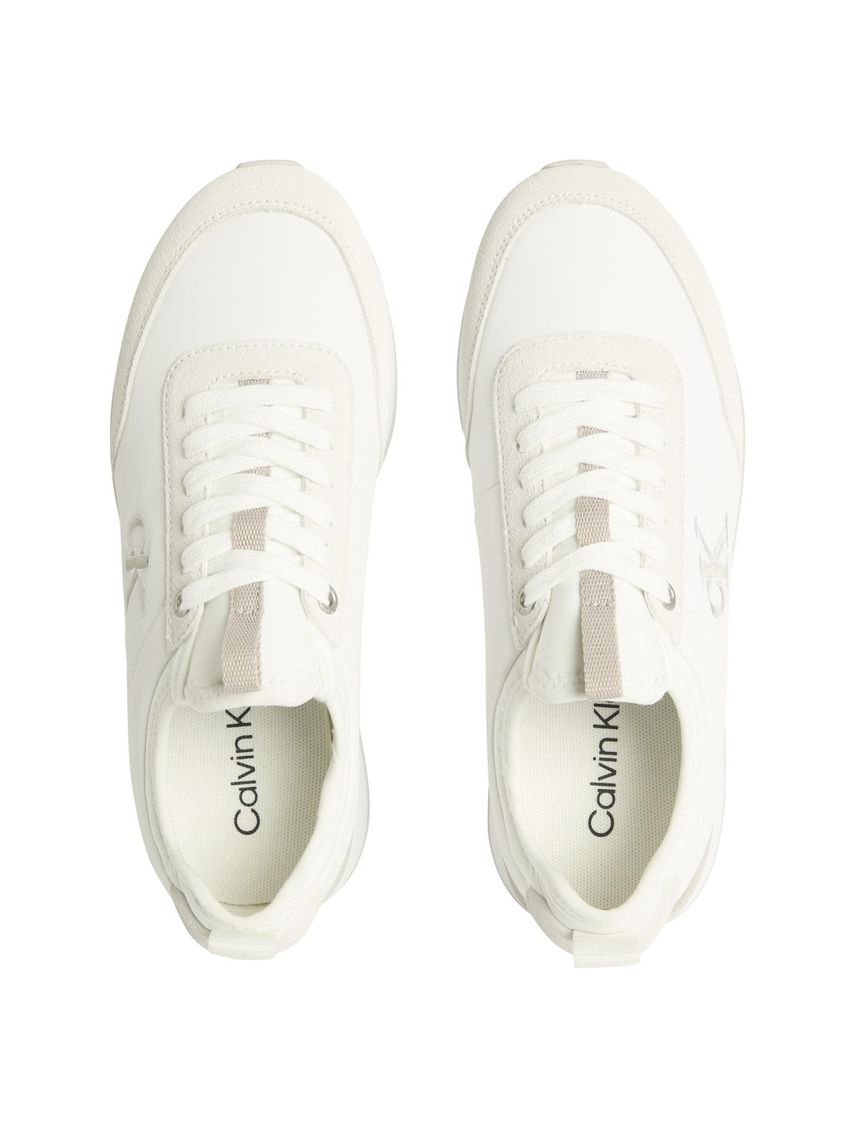 Tenis blanco retro runner de nailon tipo sock