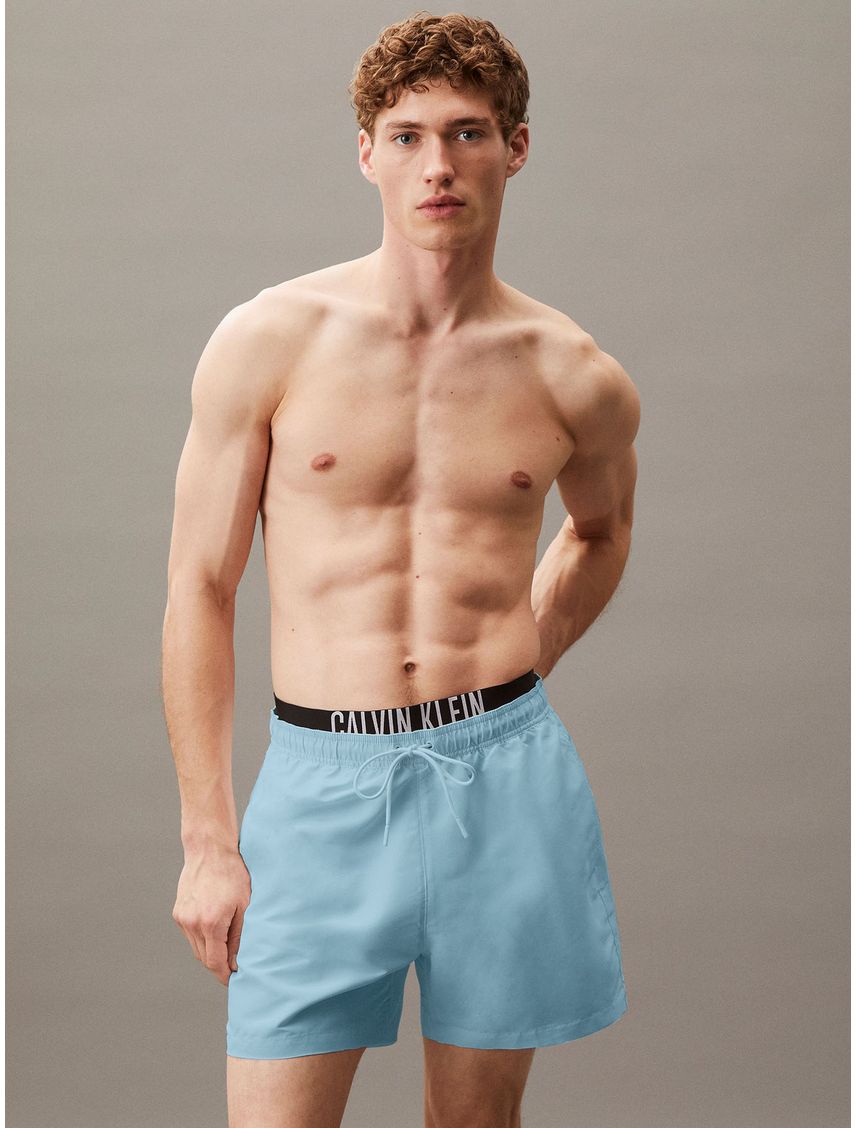 Traje celeste de baño corto con cinturilla doble - Intense Power