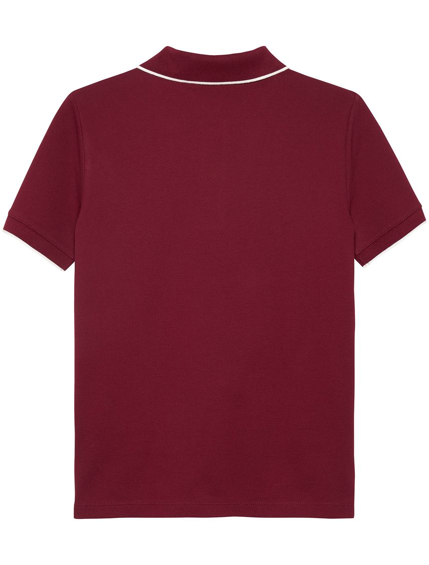 Polo vino tinto regular con ribetes a contraste