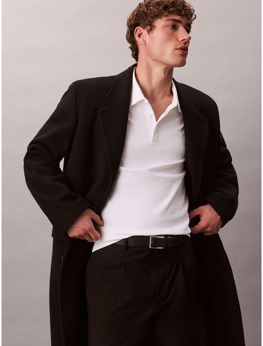 Polo blanco de algodón interlock