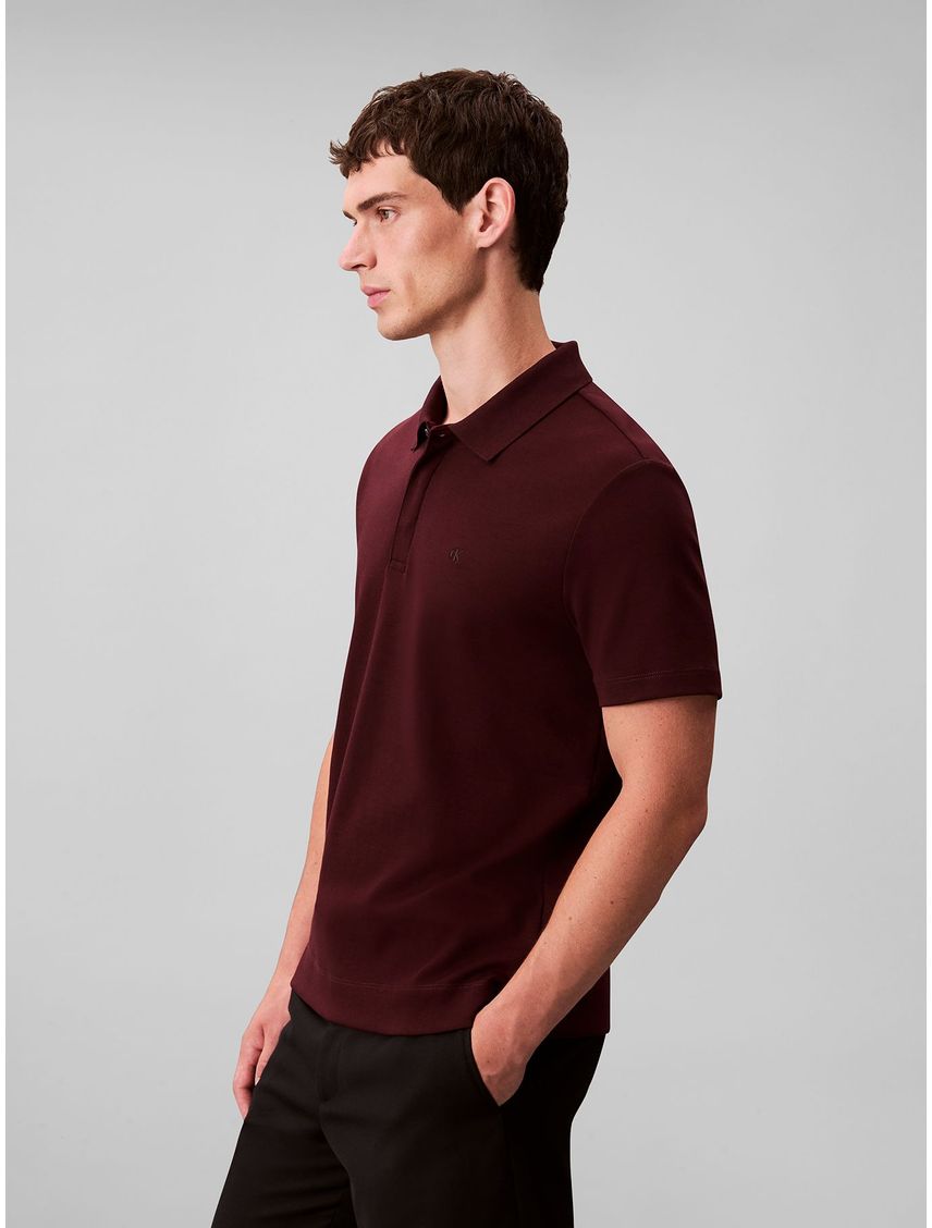 Polo chocolate de algodón interlock