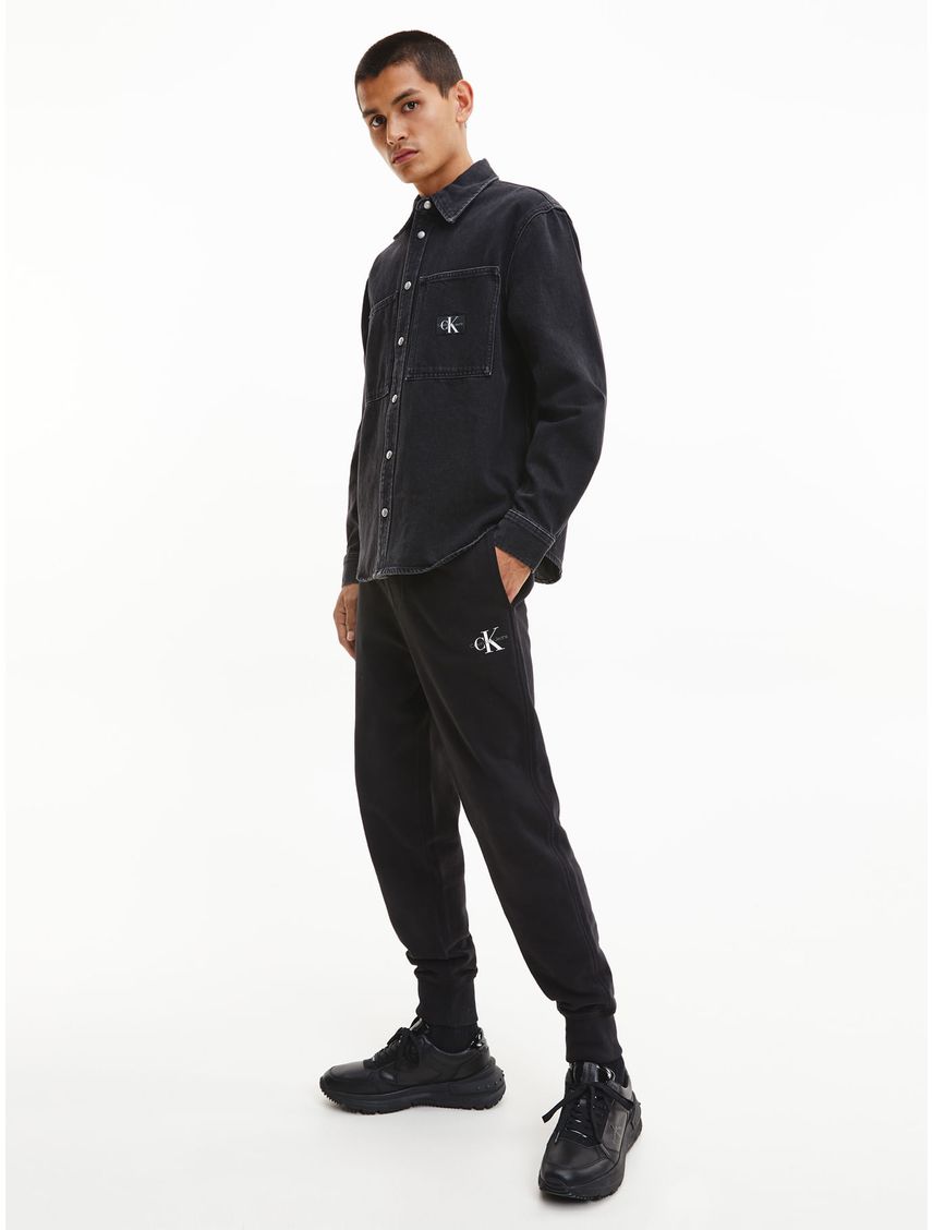 Joggers Con Monograma Negro Calvin Klein Hombre