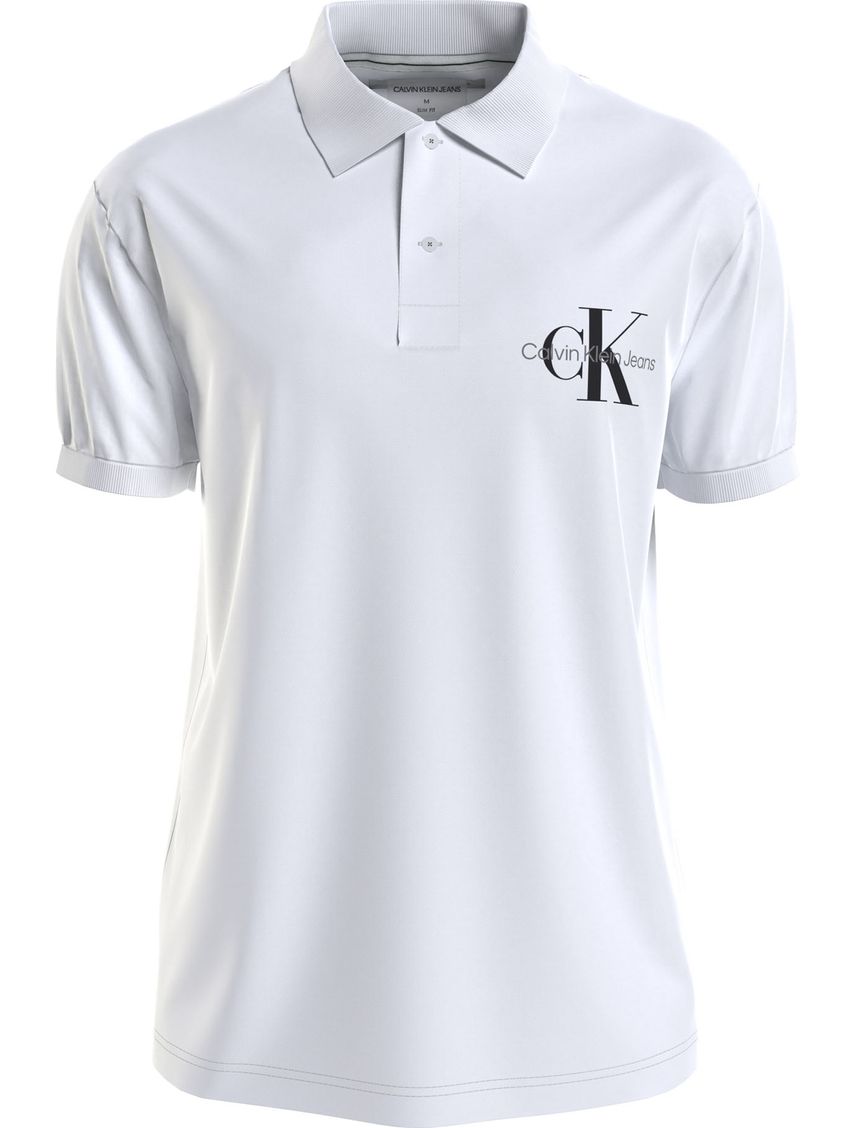 Polo Con Logotipo Blanco Calvin Klein Hombre